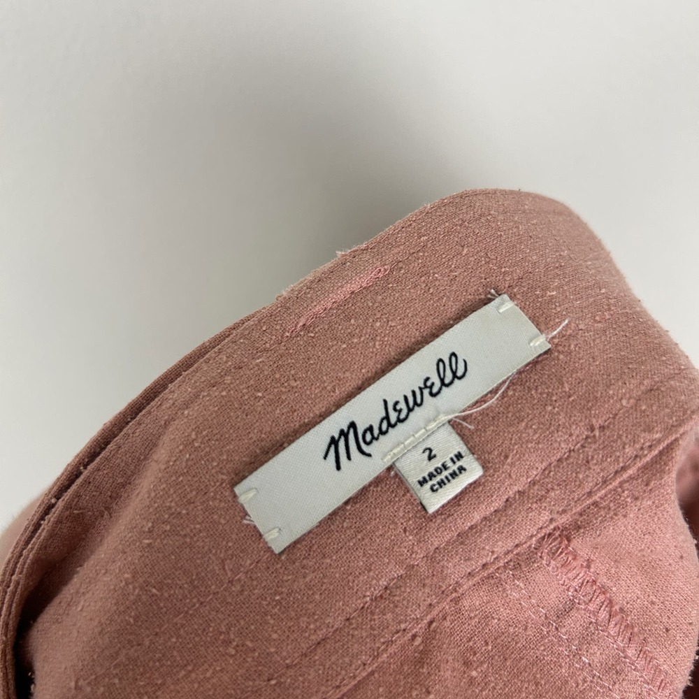 Madewell Rose Pink Raw Silk Tie Waist Mini Skirt XS - Picture 5 of 7